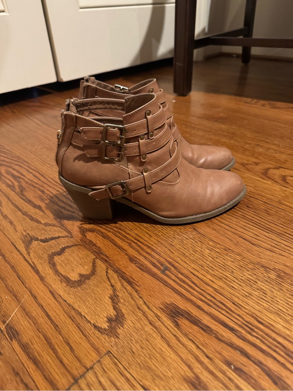 Madden Girl Chestnut Strappy Buckle Ankle Booties